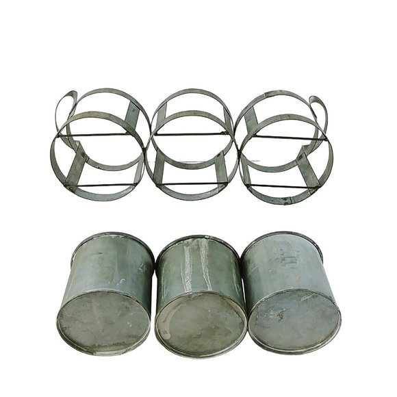 Planter Storage Office Desk Caddy Galvanized Metal Vintage Farmhouse Decor - Picture 6 of 7